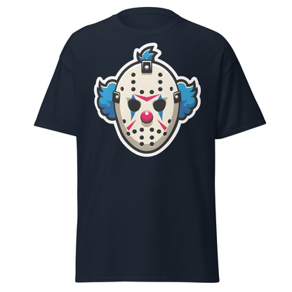 Killer Clown Hockey Mask T-Shirt - Horror Mashup Tee - Navy - T-Shirts Online