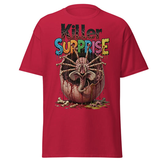 Killer Surprise Alien Horror T-Shirt | Gory Sci - Fi Tee - Cardinal - T-Shirts Online