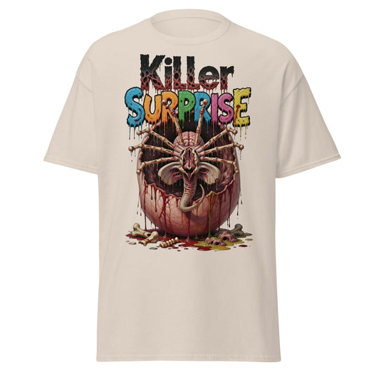 Killer Surprise Alien Horror T-Shirt | Gory Sci - Fi Tee - Natural - T-Shirts Online