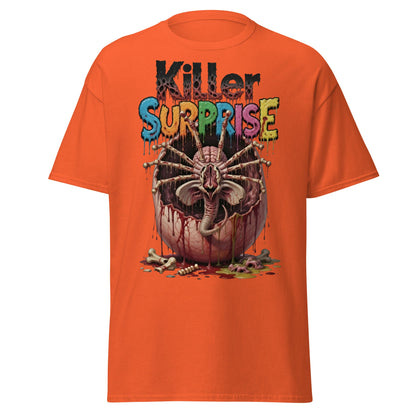 Killer Surprise Alien Horror T-Shirt | Gory Sci - Fi Tee - Orange - T-Shirts Online