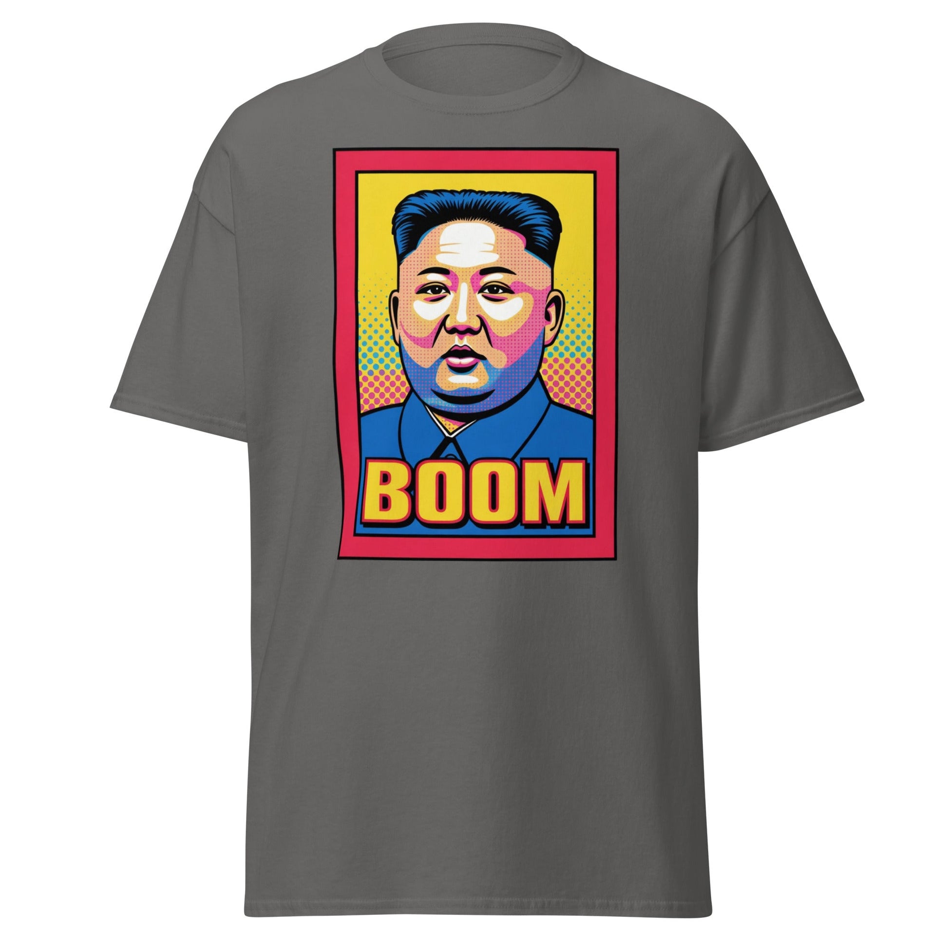 Kim Jong Un Boom Pop Art T-Shirt - Charcoal - T-Shirts Online