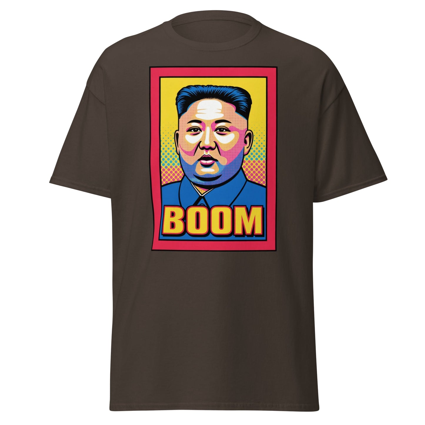 Kim Jong Un Boom Pop Art T-Shirt - Dark Chocolate - T-Shirts Online