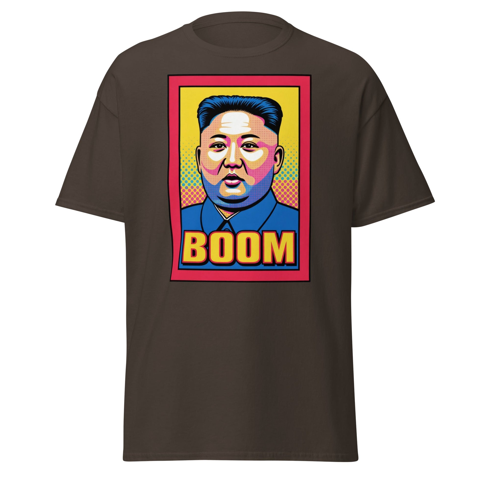 Kim Jong Un Boom Pop Art T-Shirt - Dark Chocolate - T-Shirts Online