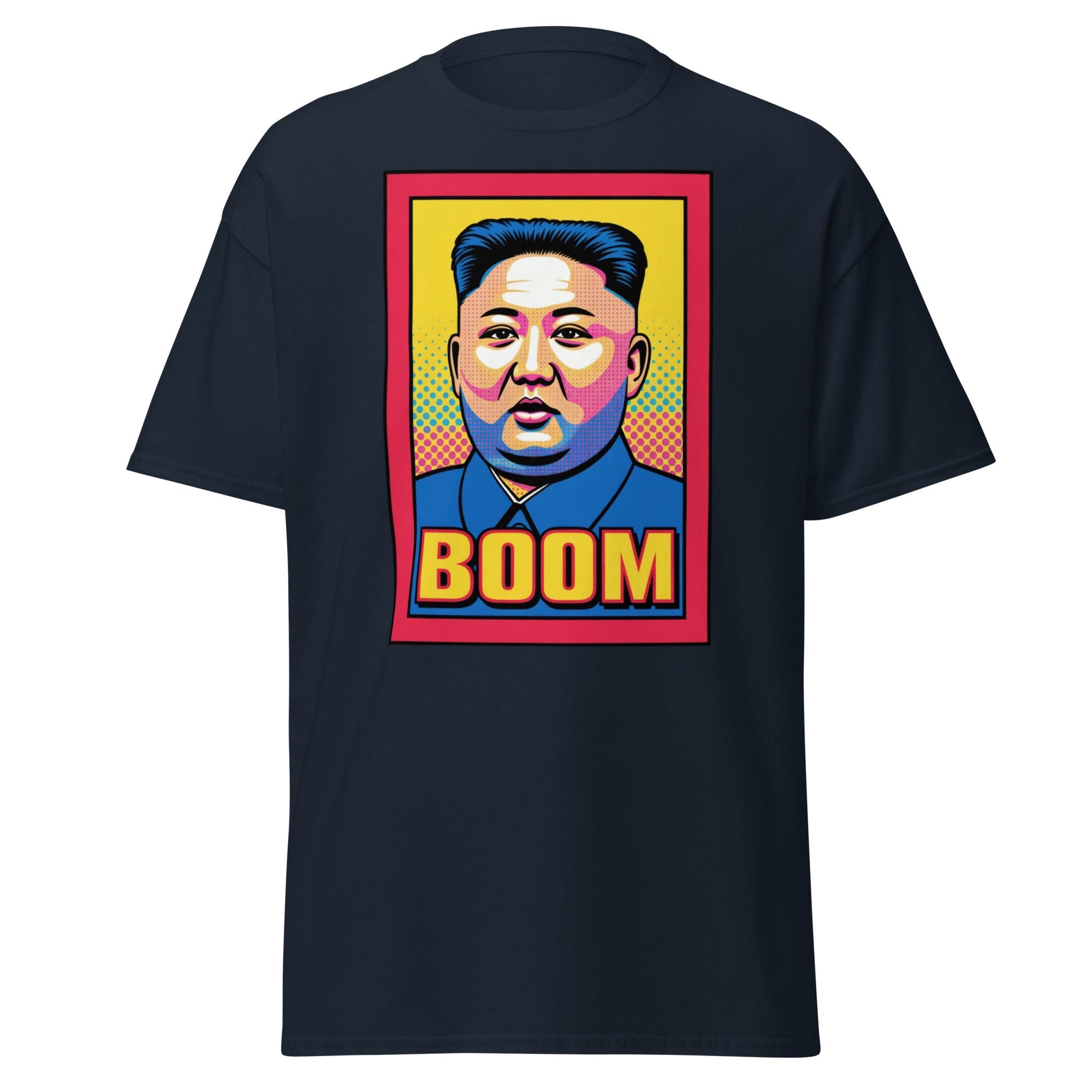 Kim Jong Un Boom Pop Art T-Shirt - Navy - T-Shirts Online