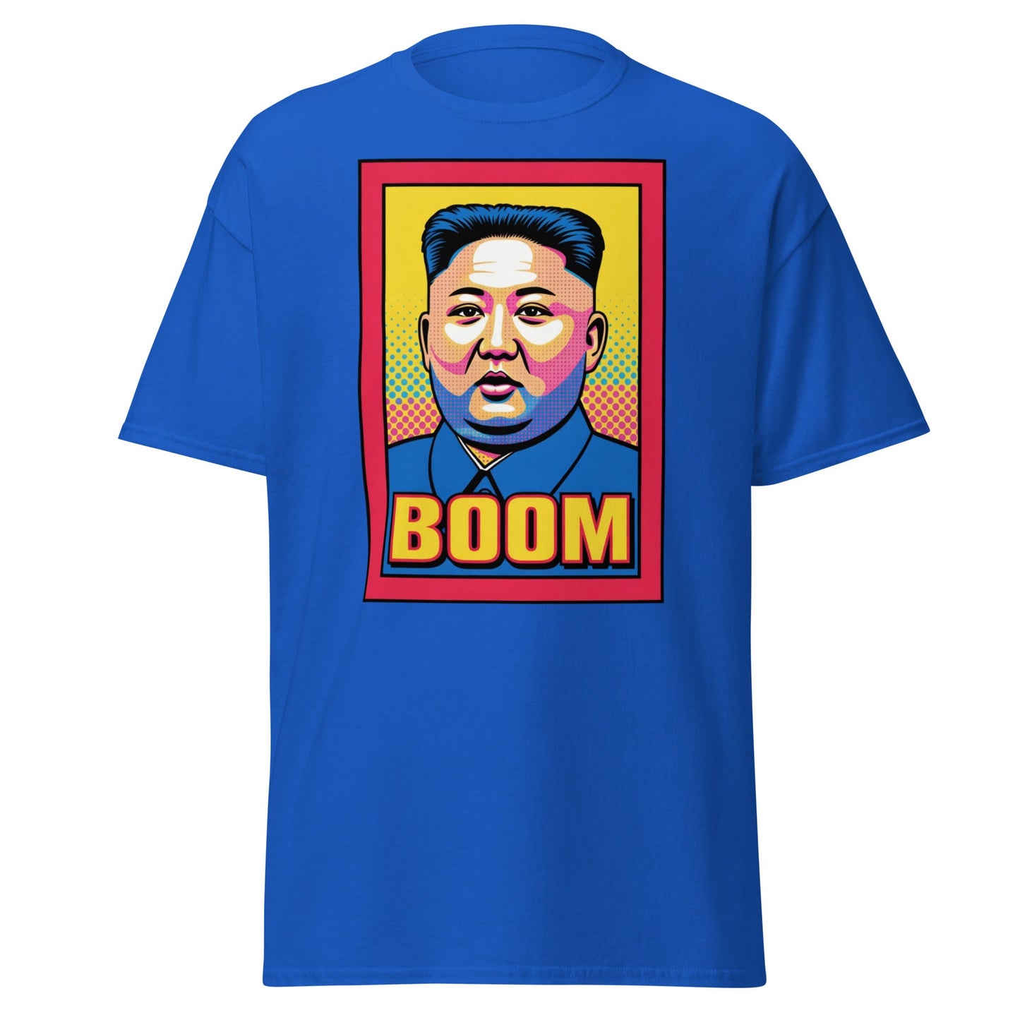 Kim Jong Un Boom Pop Art T-Shirt - Royal - T-Shirts Online