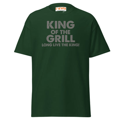 King of the Grill T-Shirt | Funny BBQ Barbecue Tee - Forest Green - T-Shirts Online