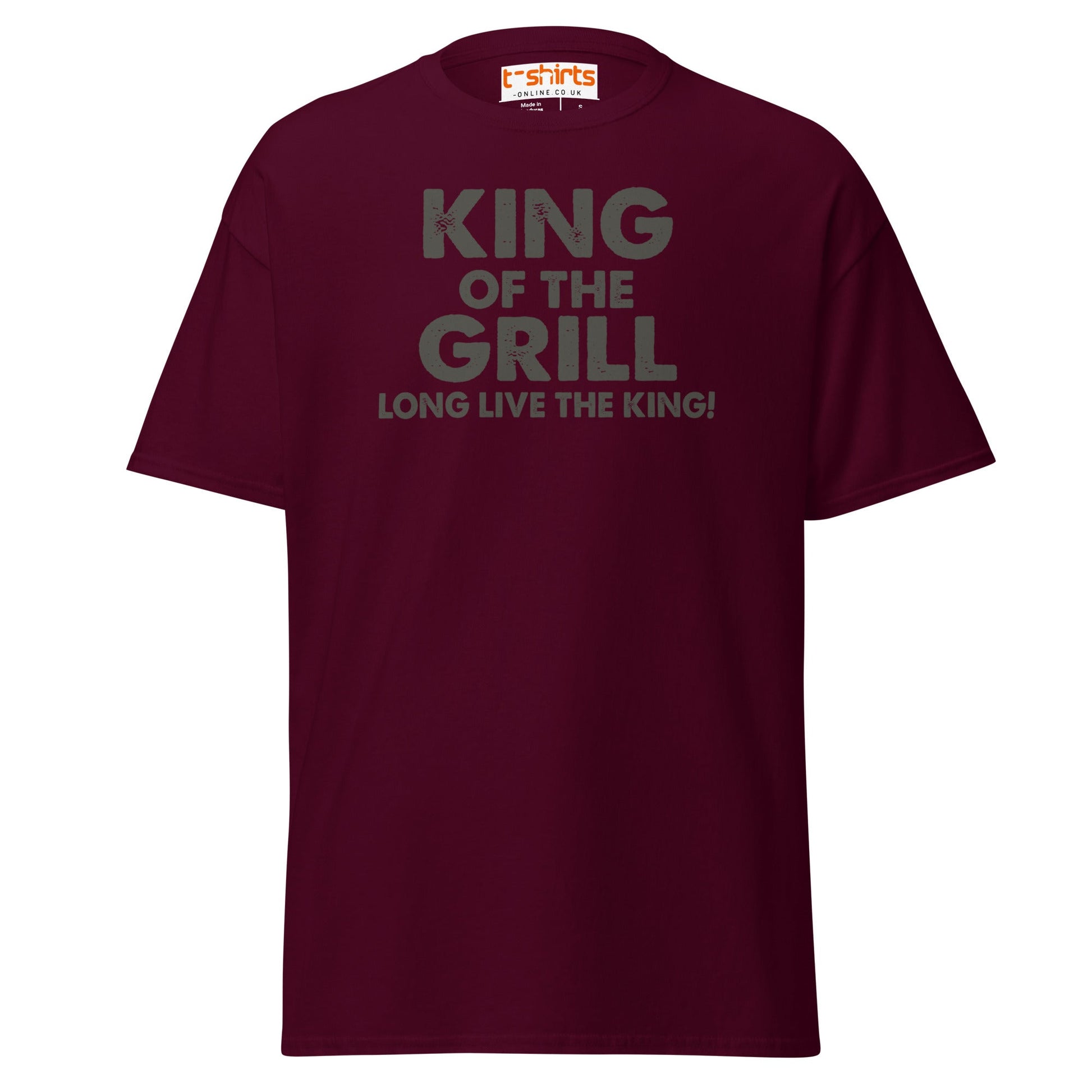 King of the Grill T-Shirt | Funny BBQ Barbecue Tee - Maroon - T-Shirts Online