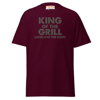 King of the Grill T-Shirt | Funny BBQ Barbecue Tee - Maroon - T-Shirts Online