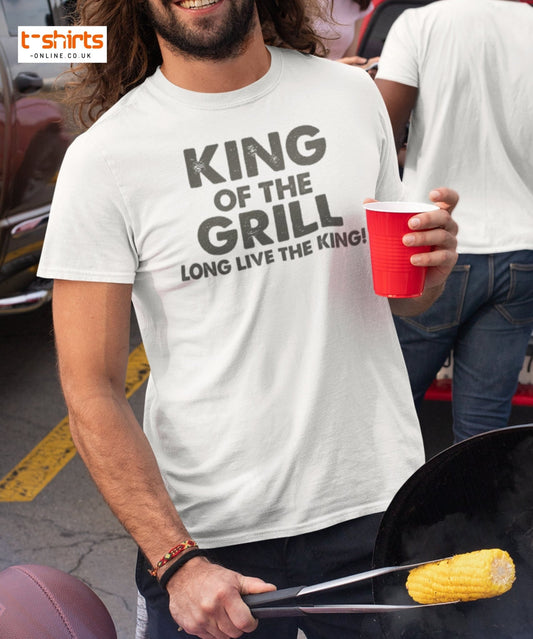 King of the Grill T-Shirt | Funny BBQ Barbecue Tee - Maroon - T-Shirts Online