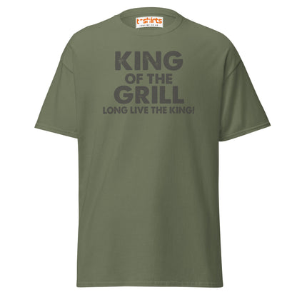 King of the Grill T-Shirt | Funny BBQ Barbecue Tee - Military Green - T-Shirts Online