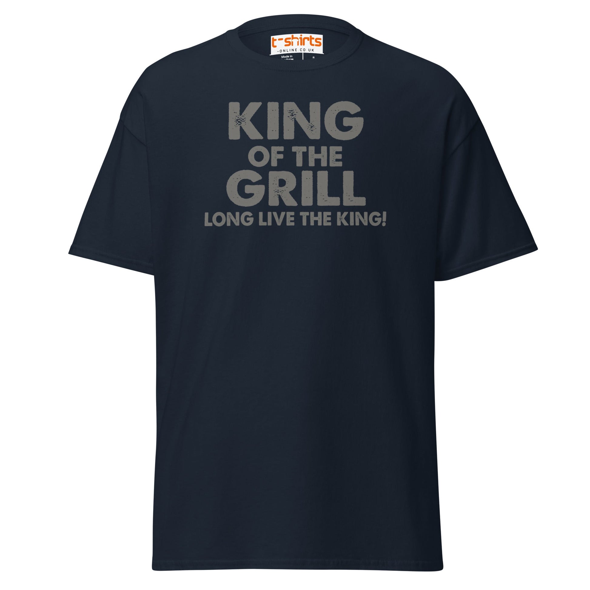 King of the Grill T-Shirt | Funny BBQ Barbecue Tee - Navy - T-Shirts Online
