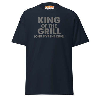King of the Grill T-Shirt | Funny BBQ Barbecue Tee - Navy - T-Shirts Online