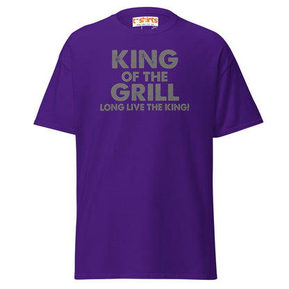 King of the Grill T-Shirt | Funny BBQ Barbecue Tee - Purple - T-Shirts Online