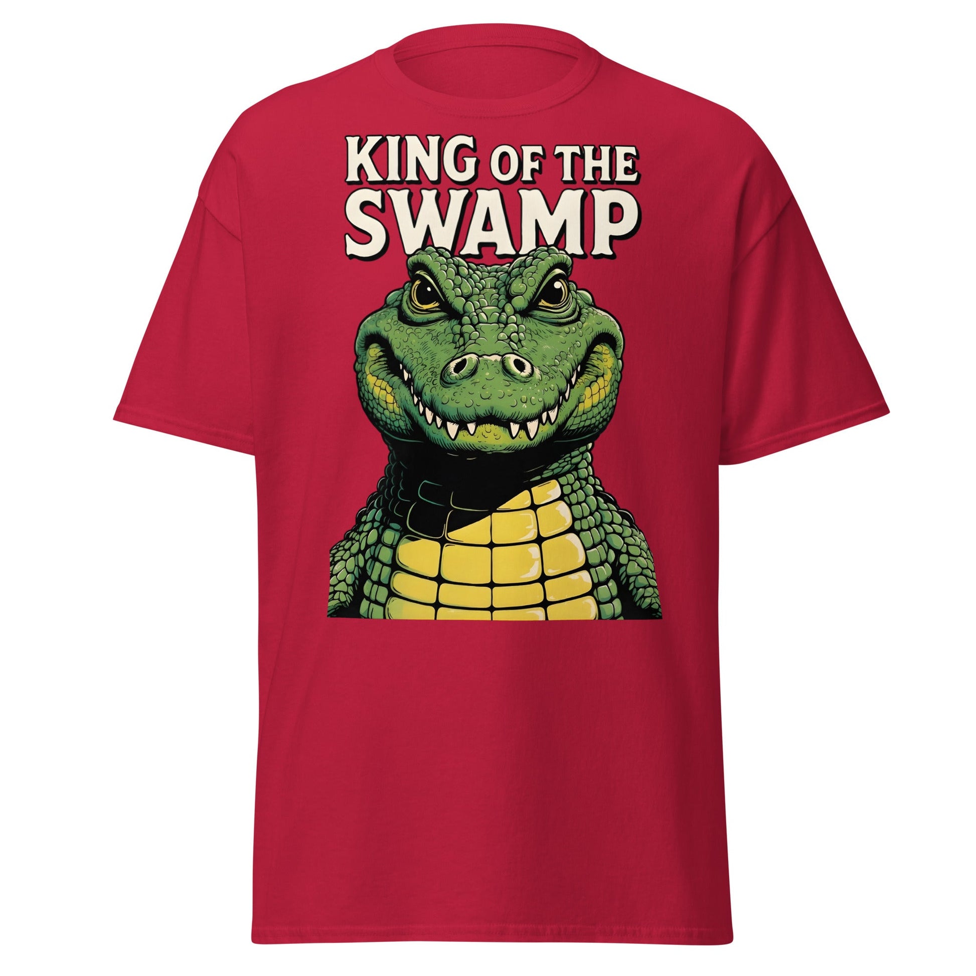 King of the Swamp Alligator T-Shirt - Retro Reptile Tee - Cardinal - T-Shirts Online