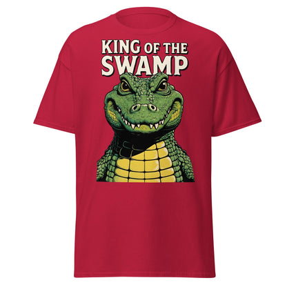 King of the Swamp Alligator T-Shirt - Retro Reptile Tee - Cardinal - T-Shirts Online