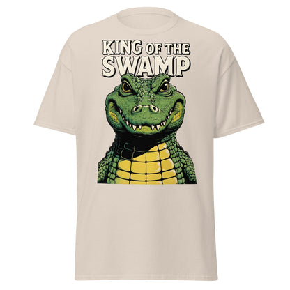 King of the Swamp Alligator T-Shirt - Retro Reptile Tee - Natural - T-Shirts Online