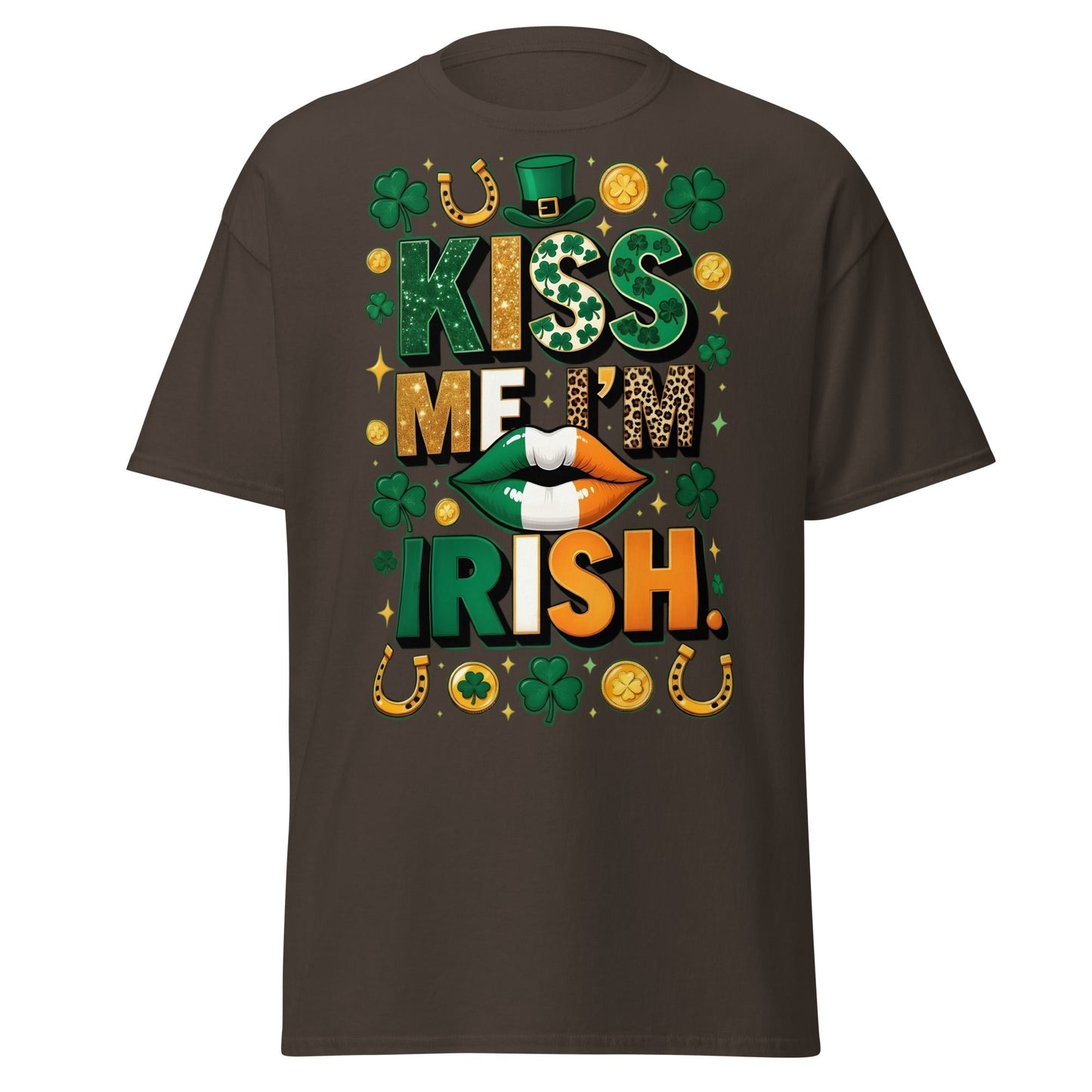 Kiss Me I'm Irish T-Shirt - Lucky St. Patrick's Day Tee - Dark Chocolate - T-Shirts Online