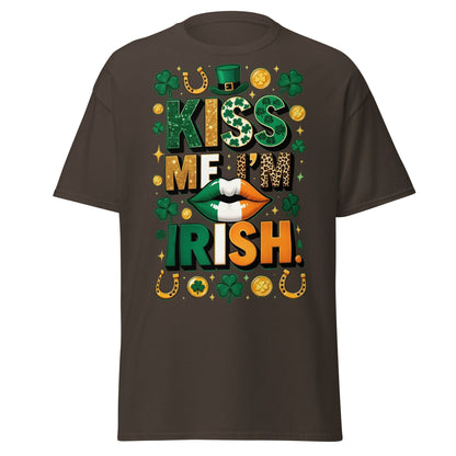 Kiss Me I'm Irish T-Shirt - Lucky St. Patrick's Day Tee - Dark Chocolate - T-Shirts Online