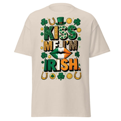 Kiss Me I'm Irish T-Shirt - Lucky St. Patrick's Day Tee - Natural - T-Shirts Online