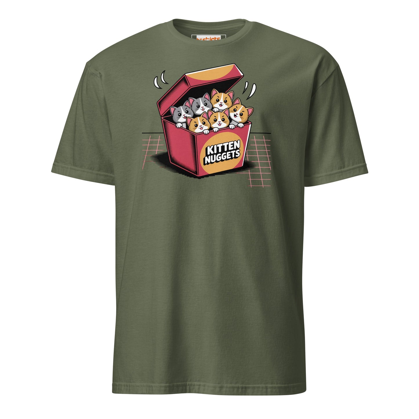 Kitten Nuggets T-Shirt | Funny Cute Cat Tee - Military Green - T-Shirts Online