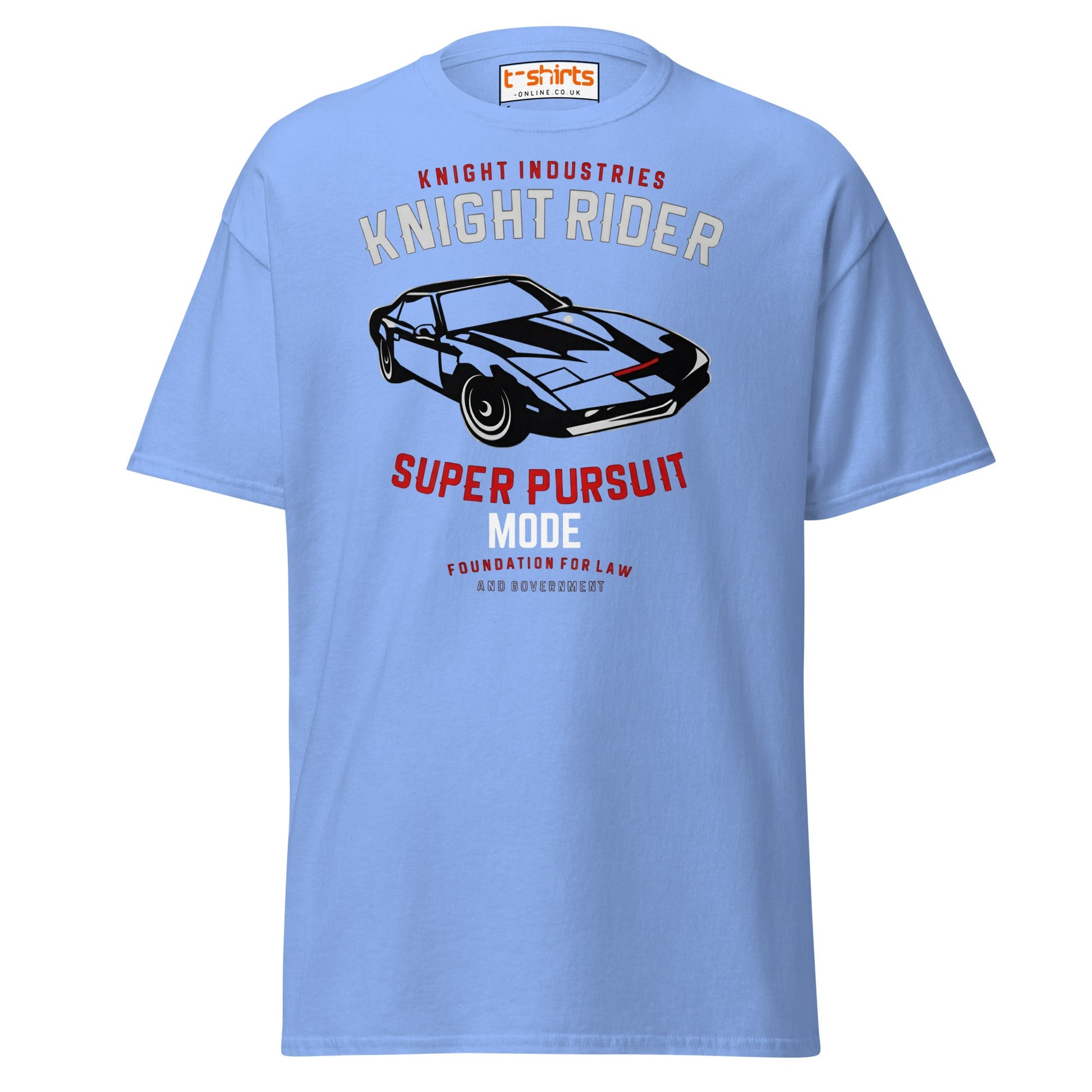 Knight Rider T-Shirt – Super Pursuit Mode Retro Tee - Carolina Blue - T-Shirts Online