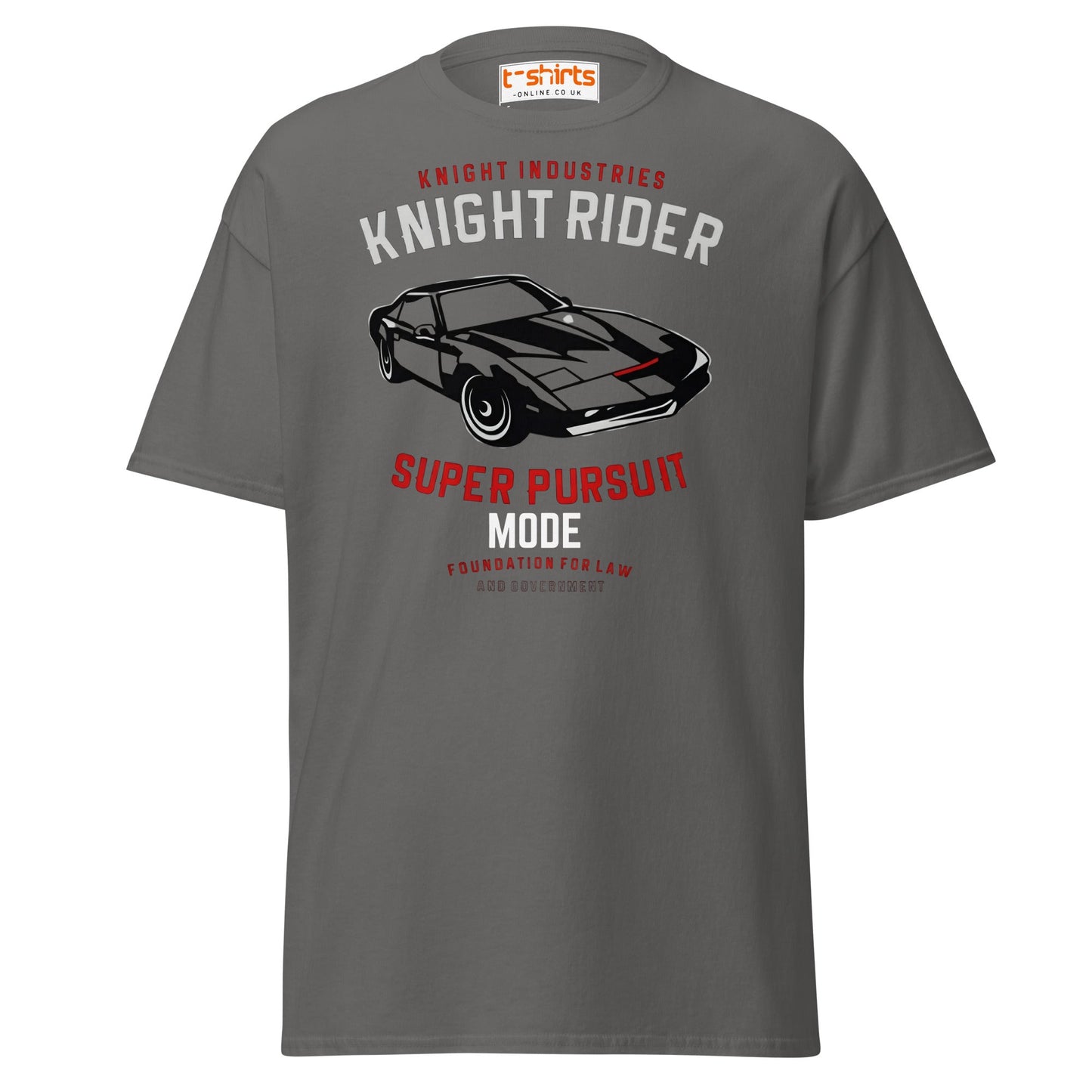 Knight Rider T-Shirt – Super Pursuit Mode Retro Tee - Charcoal - T-Shirts Online