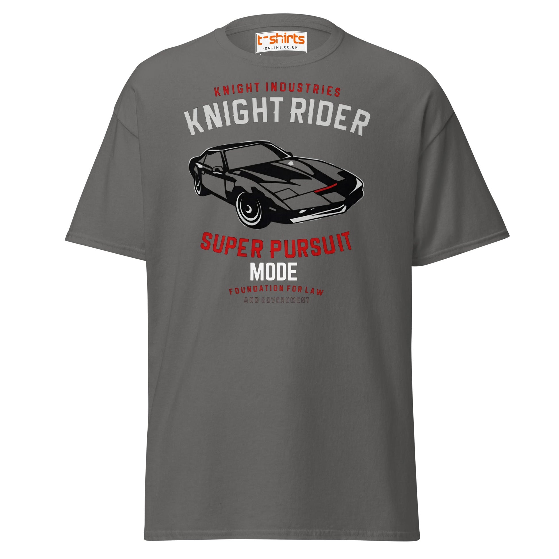 Knight Rider T-Shirt – Super Pursuit Mode Retro Tee - Charcoal - T-Shirts Online