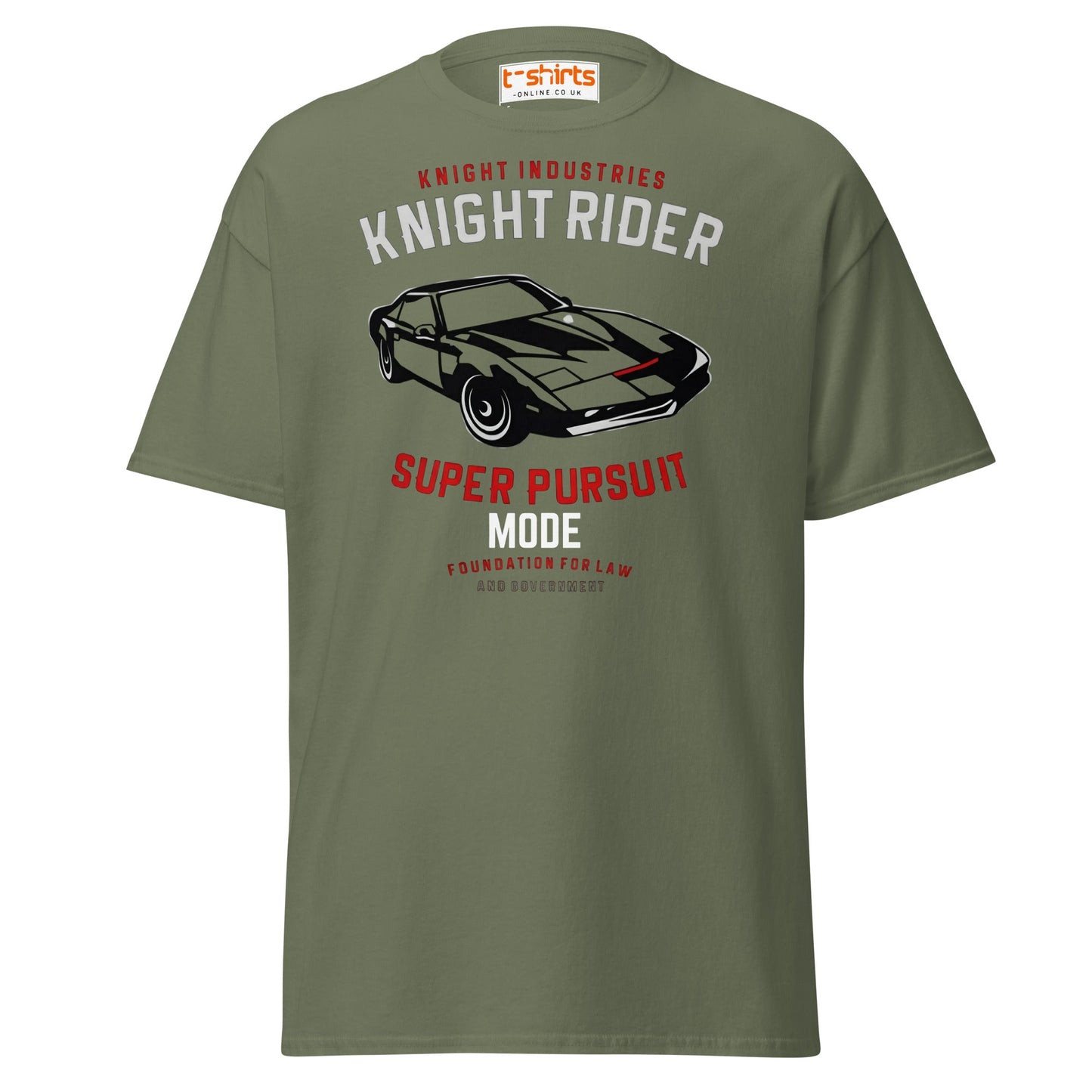 Knight Rider T-Shirt – Super Pursuit Mode Retro Tee - Military Green - T-Shirts Online