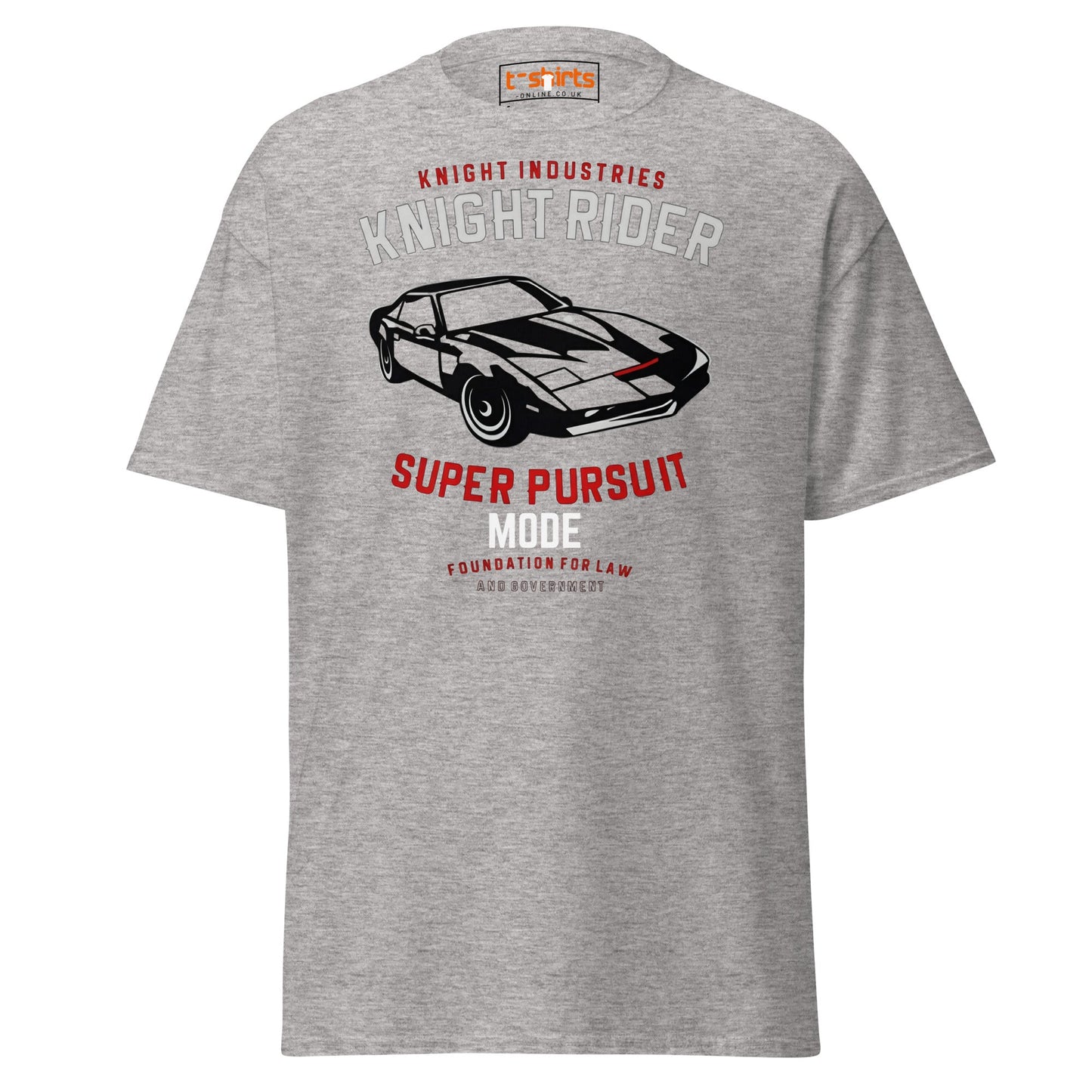 Knight Rider T-Shirt – Super Pursuit Mode Retro Tee - Sport Grey - T-Shirts Online