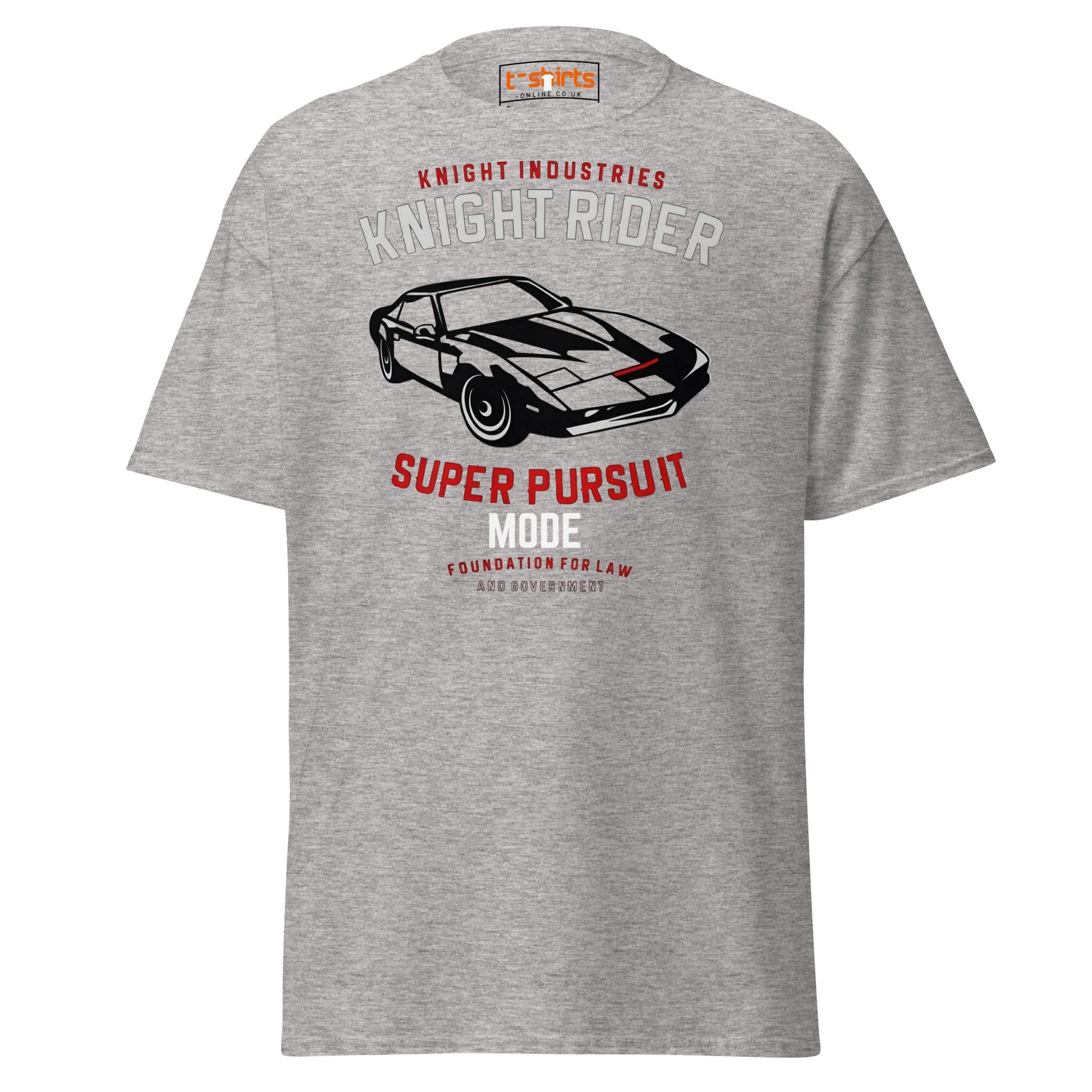 Knight Rider T-Shirt – Super Pursuit Mode Retro Tee - Sport Grey - T-Shirts Online