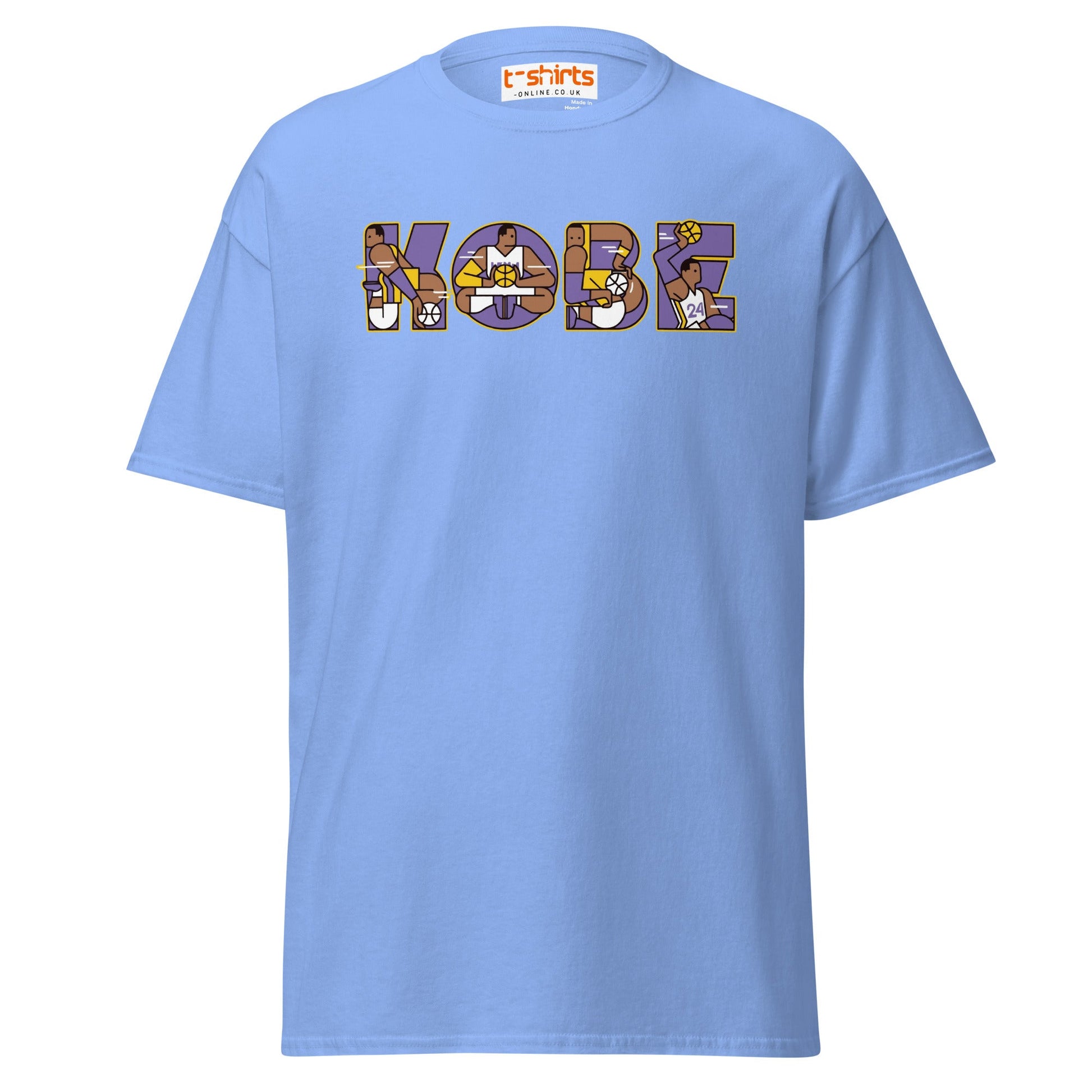 Kobe Tribute T-Shirt | Retro Basketball Art Tee - Carolina Blue - T-Shirts Online
