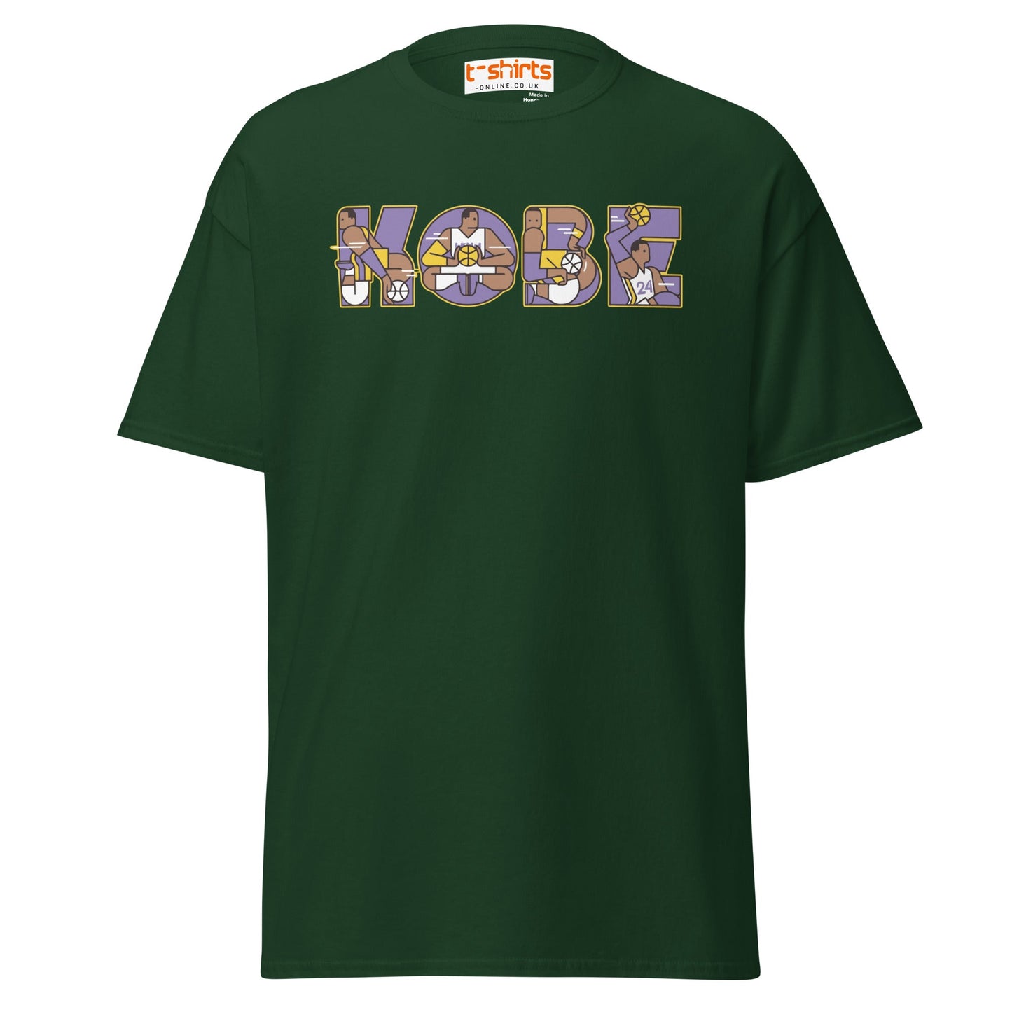 Kobe Tribute T-Shirt | Retro Basketball Art Tee - Forest Green - T-Shirts Online