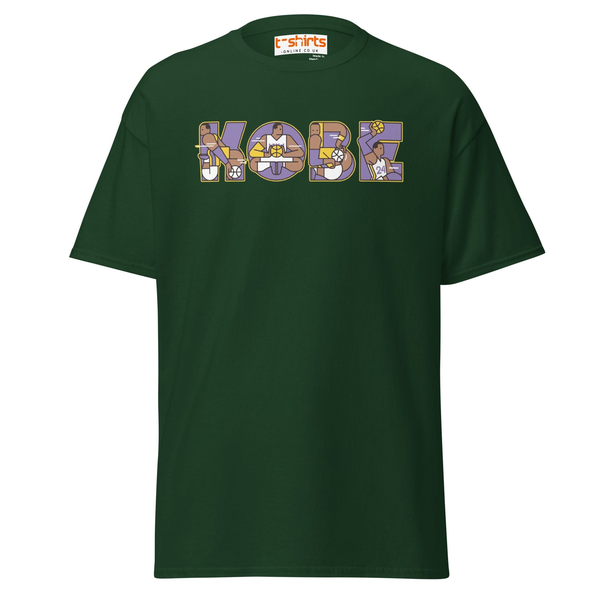 Kobe Tribute T-Shirt | Retro Basketball Art Tee - Forest Green - T-Shirts Online