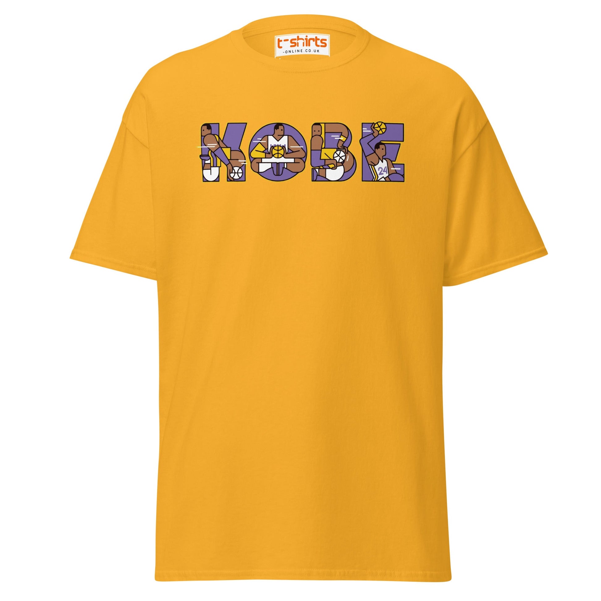 Kobe Tribute T-Shirt | Retro Basketball Art Tee - Gold - T-Shirts Online
