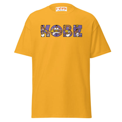 Kobe Tribute T-Shirt | Retro Basketball Art Tee - Gold - T-Shirts Online
