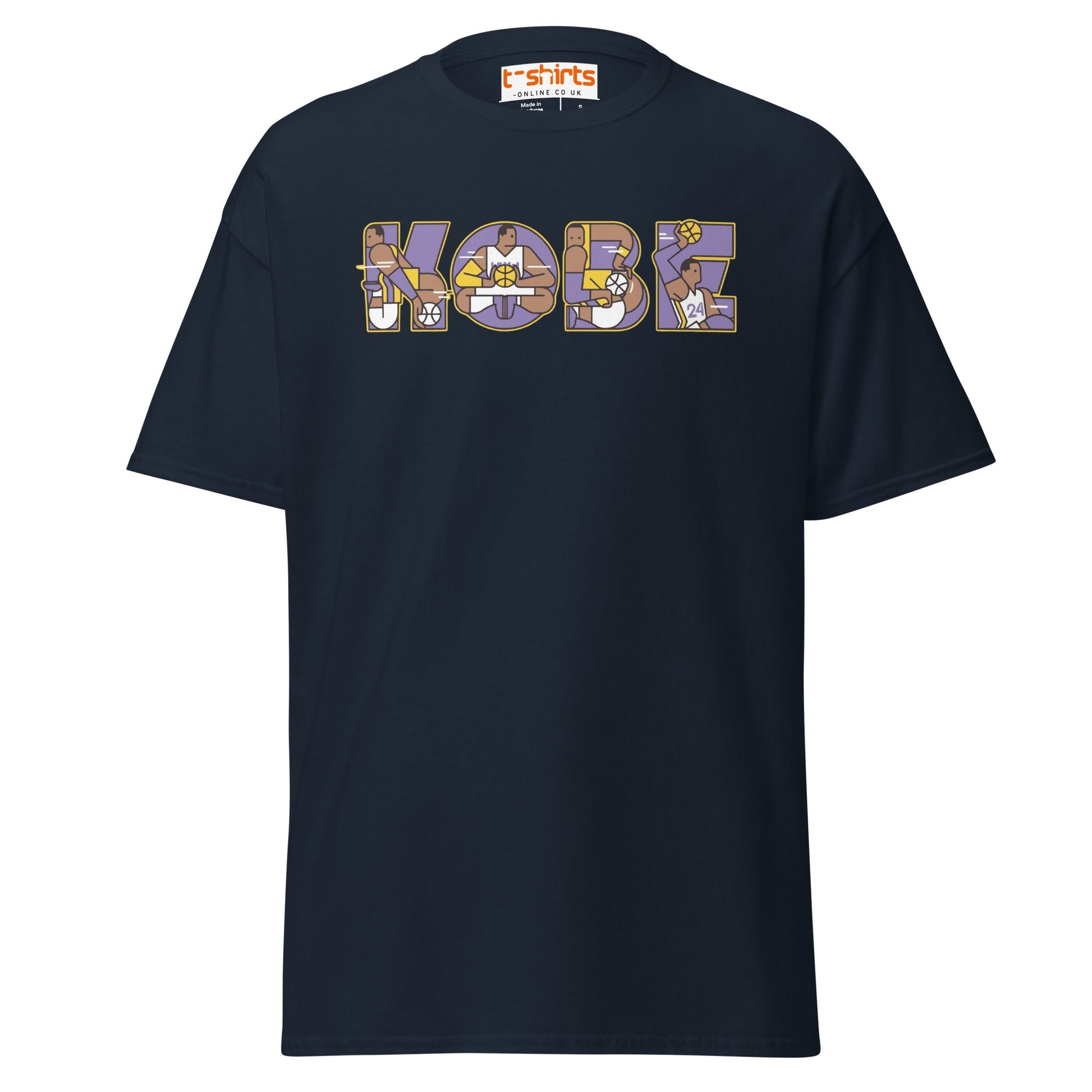 Kobe Tribute T-Shirt | Retro Basketball Art Tee - Navy - T-Shirts Online