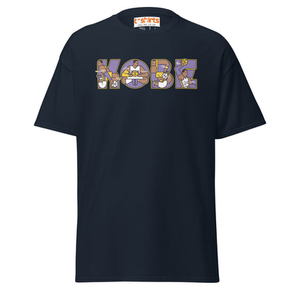 Kobe Tribute T-Shirt | Retro Basketball Art Tee - Navy - T-Shirts Online