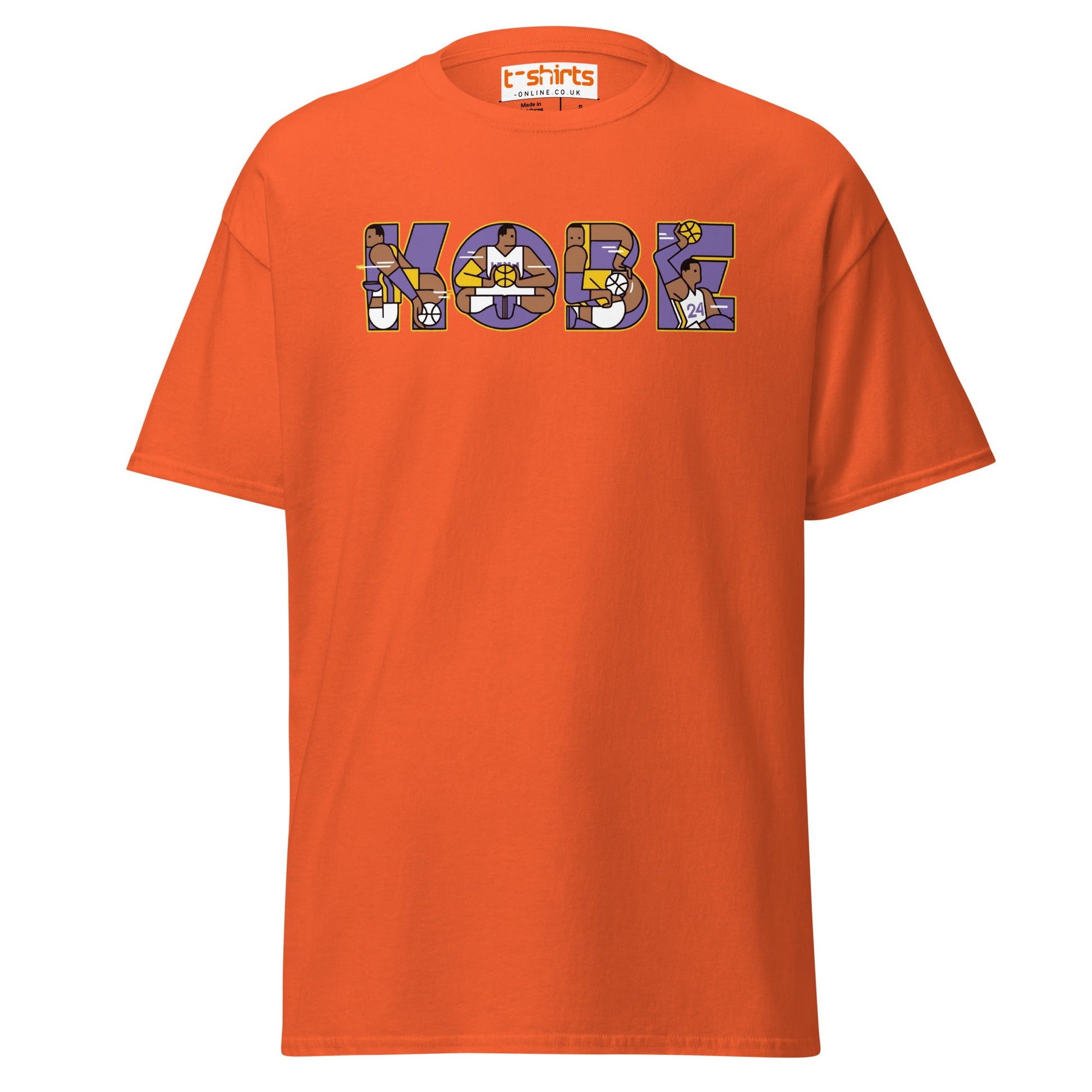 Kobe Tribute T-Shirt | Retro Basketball Art Tee - Orange - T-Shirts Online