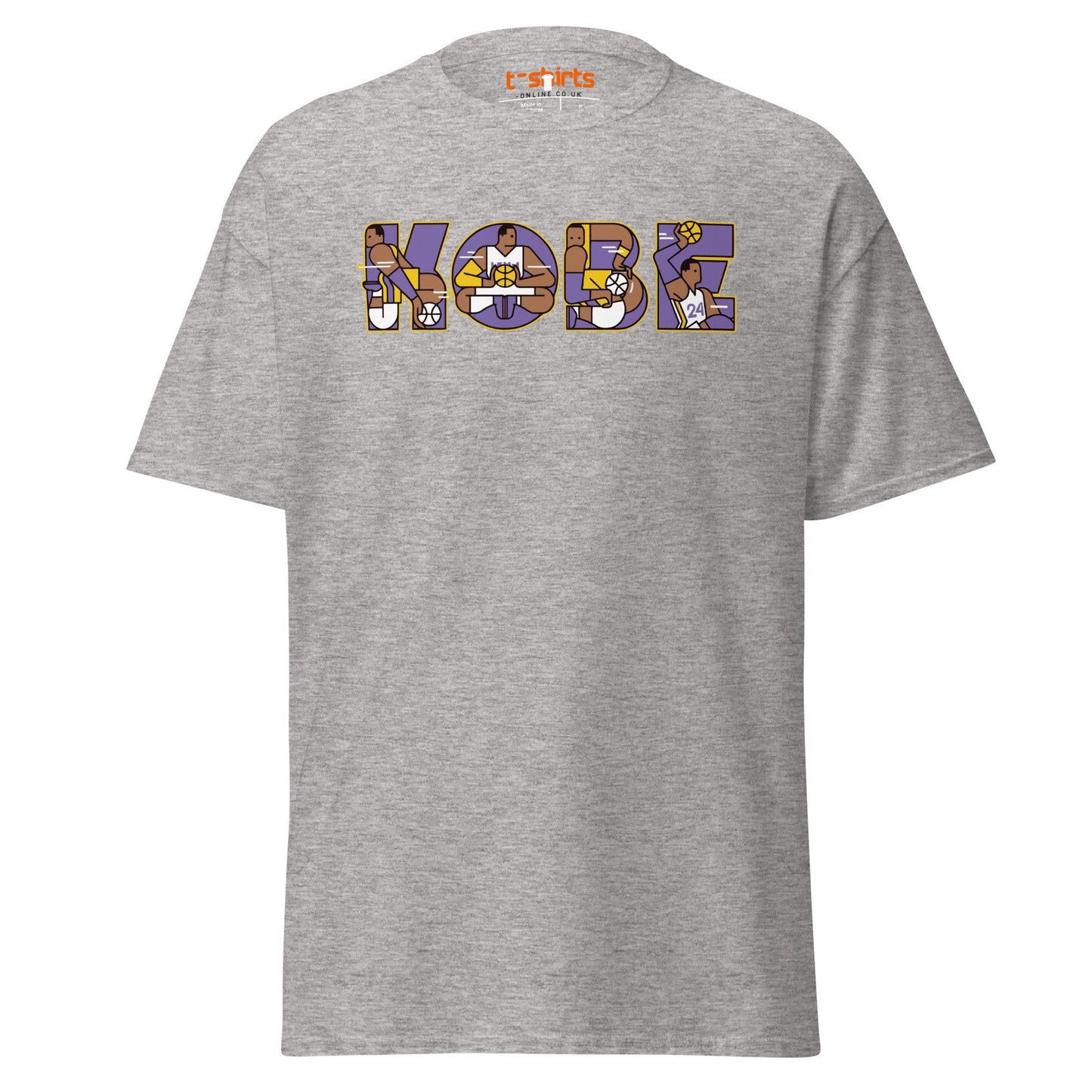 Kobe Tribute T-Shirt | Retro Basketball Art Tee - Sport Grey - T-Shirts Online