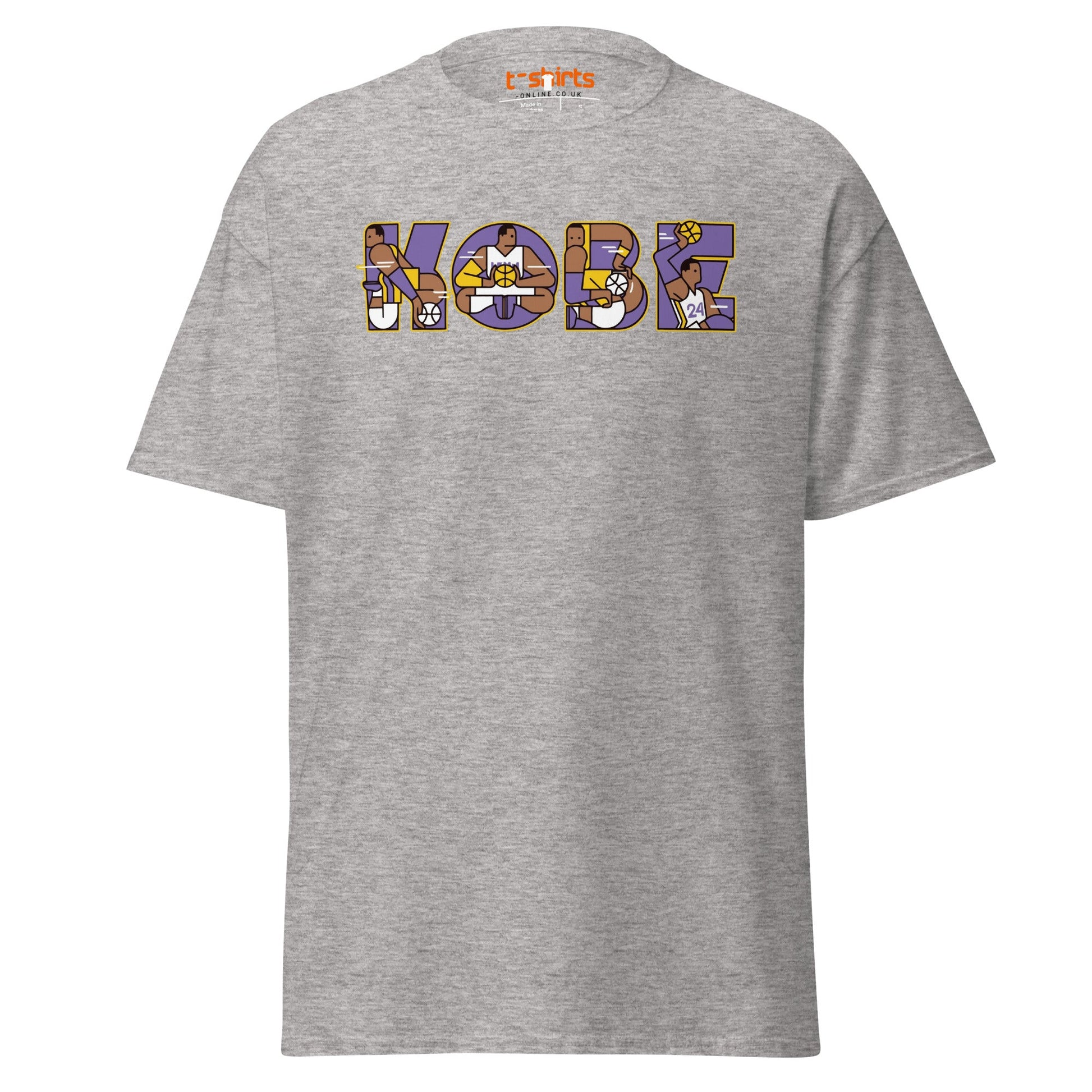 Kobe Tribute T-Shirt | Retro Basketball Art Tee - Sport Grey - T-Shirts Online