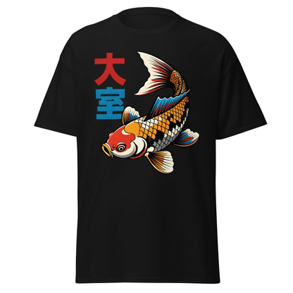 Koi Fish Pop Art T-Shirt Japanese Tattoo Style Tee - Black - T-Shirts Online