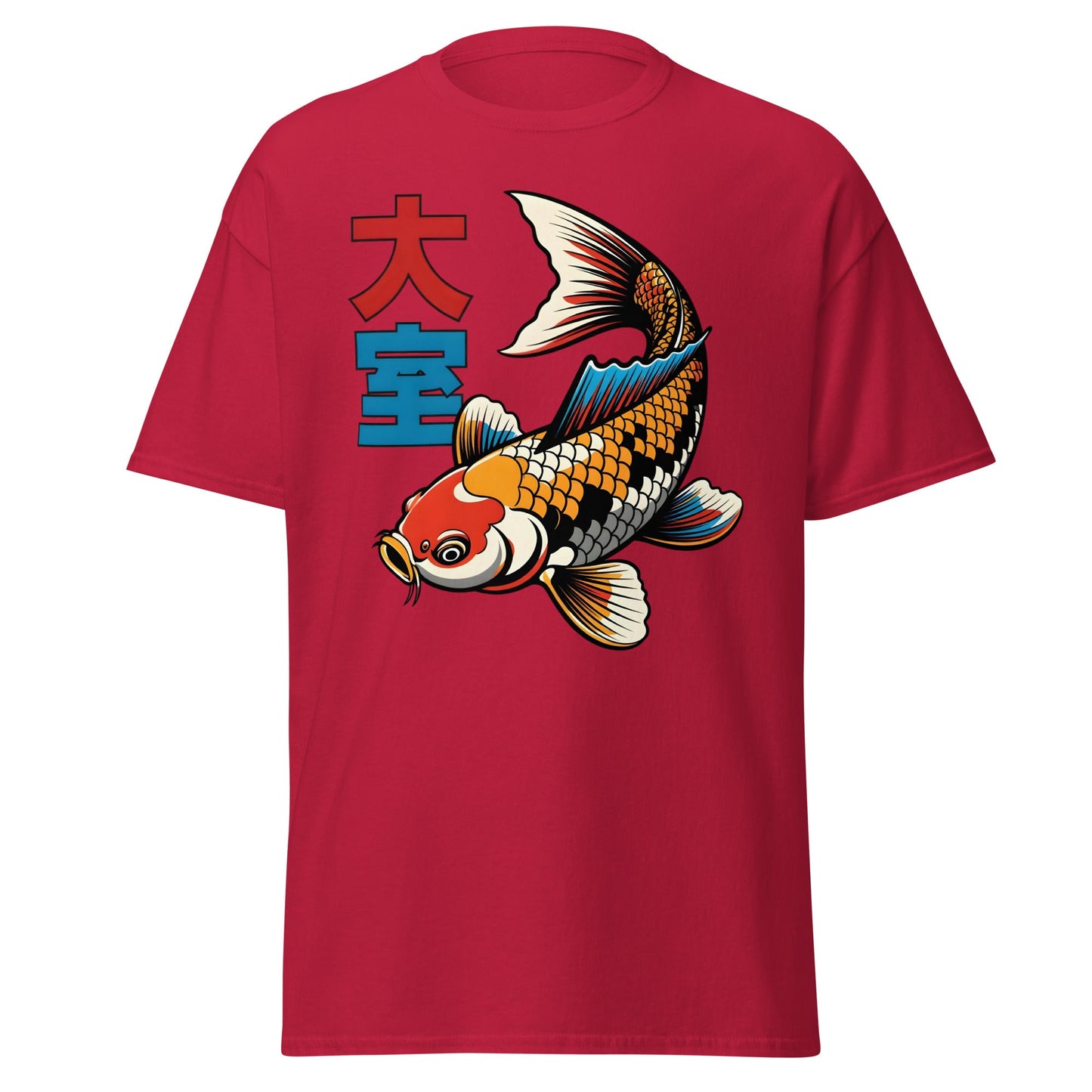 Koi Fish Pop Art T-Shirt Japanese Tattoo Style Tee - Cardinal - T-Shirts Online
