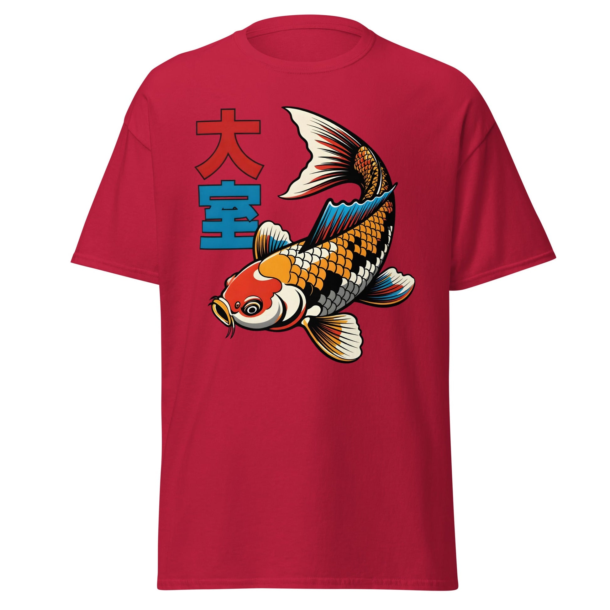 Koi Fish Pop Art T-Shirt Japanese Tattoo Style Tee - Cardinal - T-Shirts Online