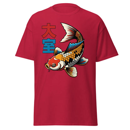 Koi Fish Pop Art T-Shirt Japanese Tattoo Style Tee - Cardinal - T-Shirts Online