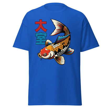 Koi Fish Pop Art T-Shirt Japanese Tattoo Style Tee - Royal - T-Shirts Online