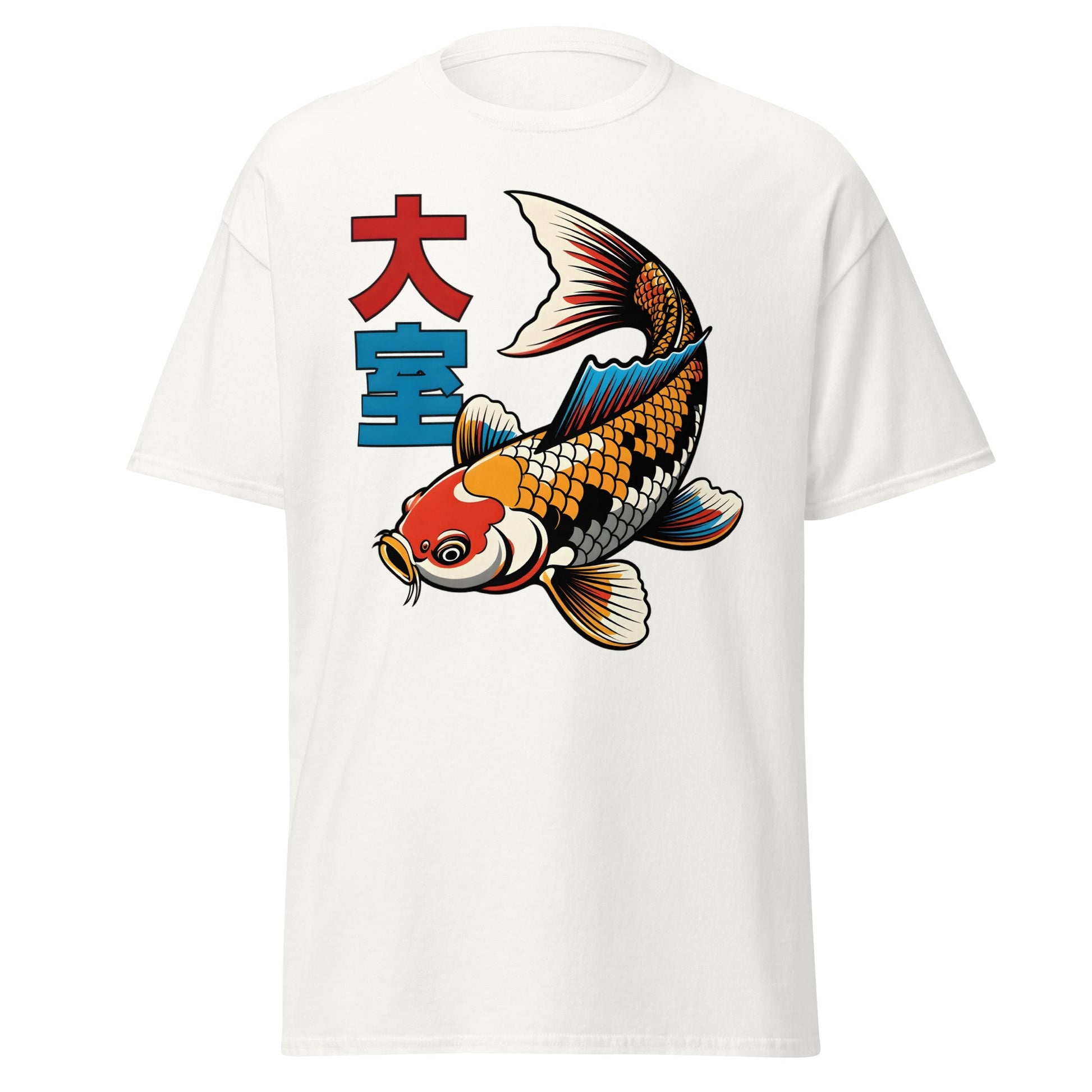 Koi Fish Pop Art T-Shirt Japanese Tattoo Style Tee - White - T-Shirts Online