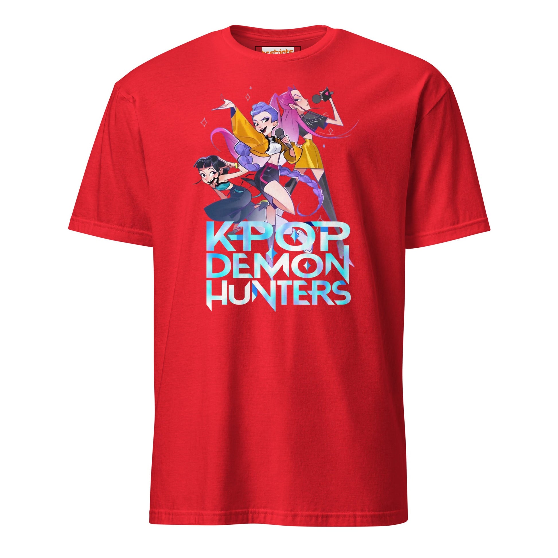 KPOP Demon Hunters T-Shirt | Anime Tee - Red - T-Shirts Online