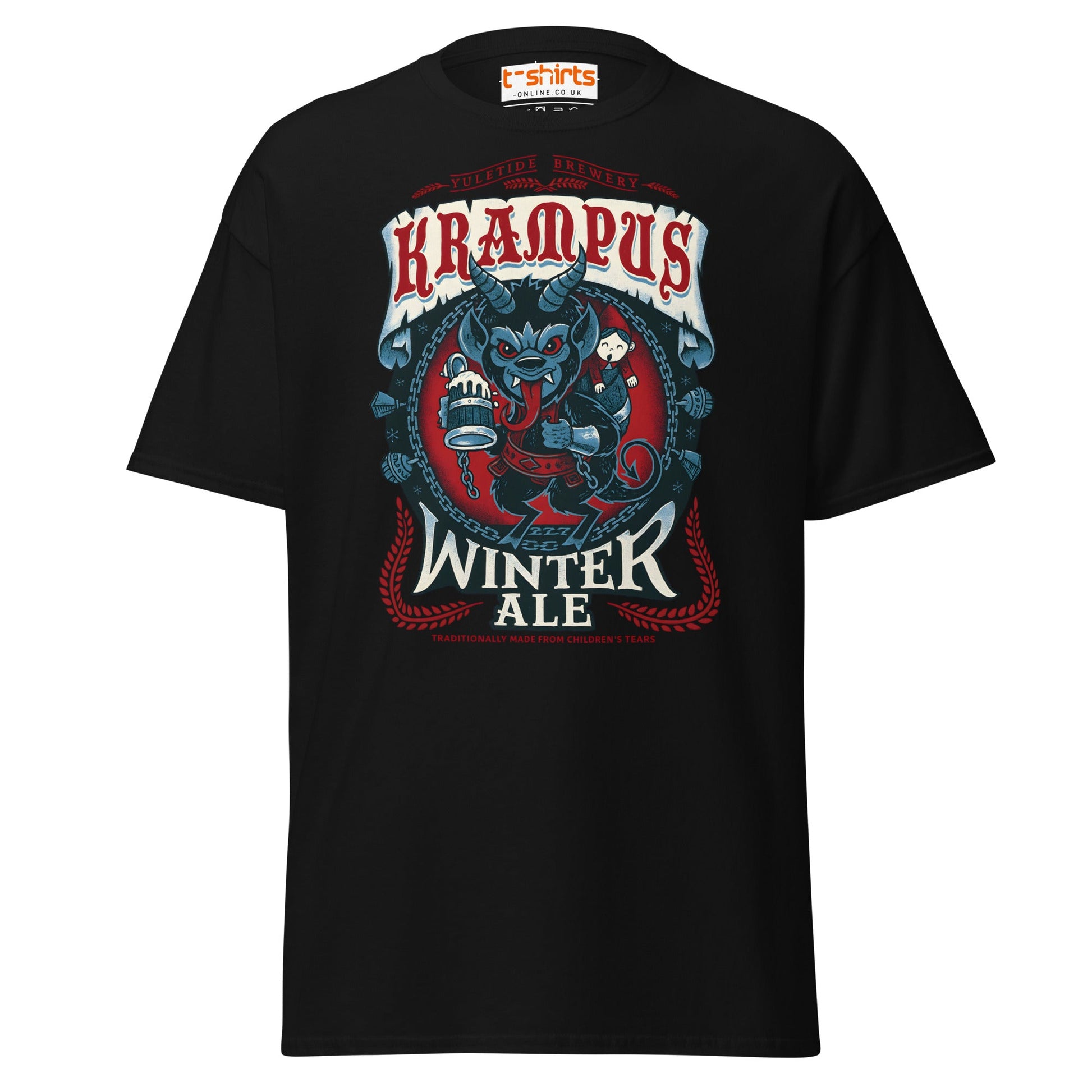Krampus Winter Ale T-Shirt | Funny Gothic Christmas Tee - Black - T-Shirts Online