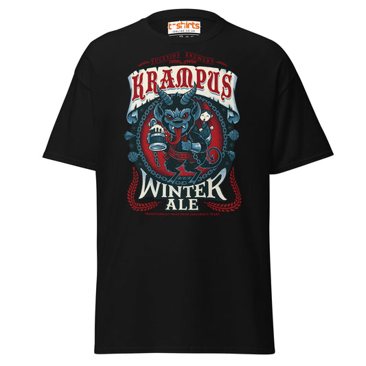 Krampus Winter Ale T-Shirt | Funny Gothic Christmas Tee - Black - T-Shirts Online