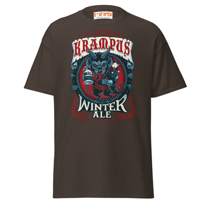 Krampus Winter Ale T-Shirt | Funny Gothic Christmas Tee - Dark Chocolate - T-Shirts Online